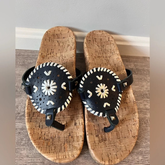 Jack Rogers Navy Cork Sandals 9.5 - Picture 1 of 4